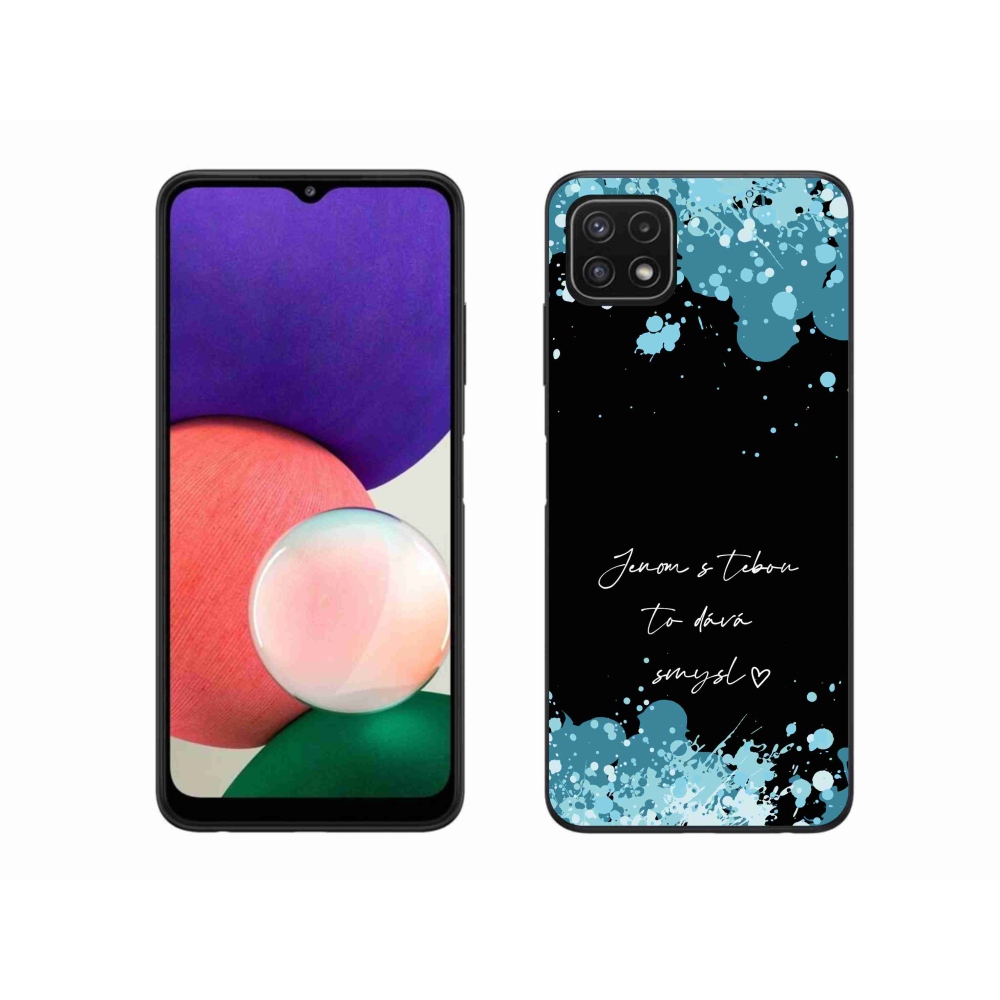 Gelový kryt mmCase na Samsung Galaxy A22 5G - zamilovaný text černé pozadí