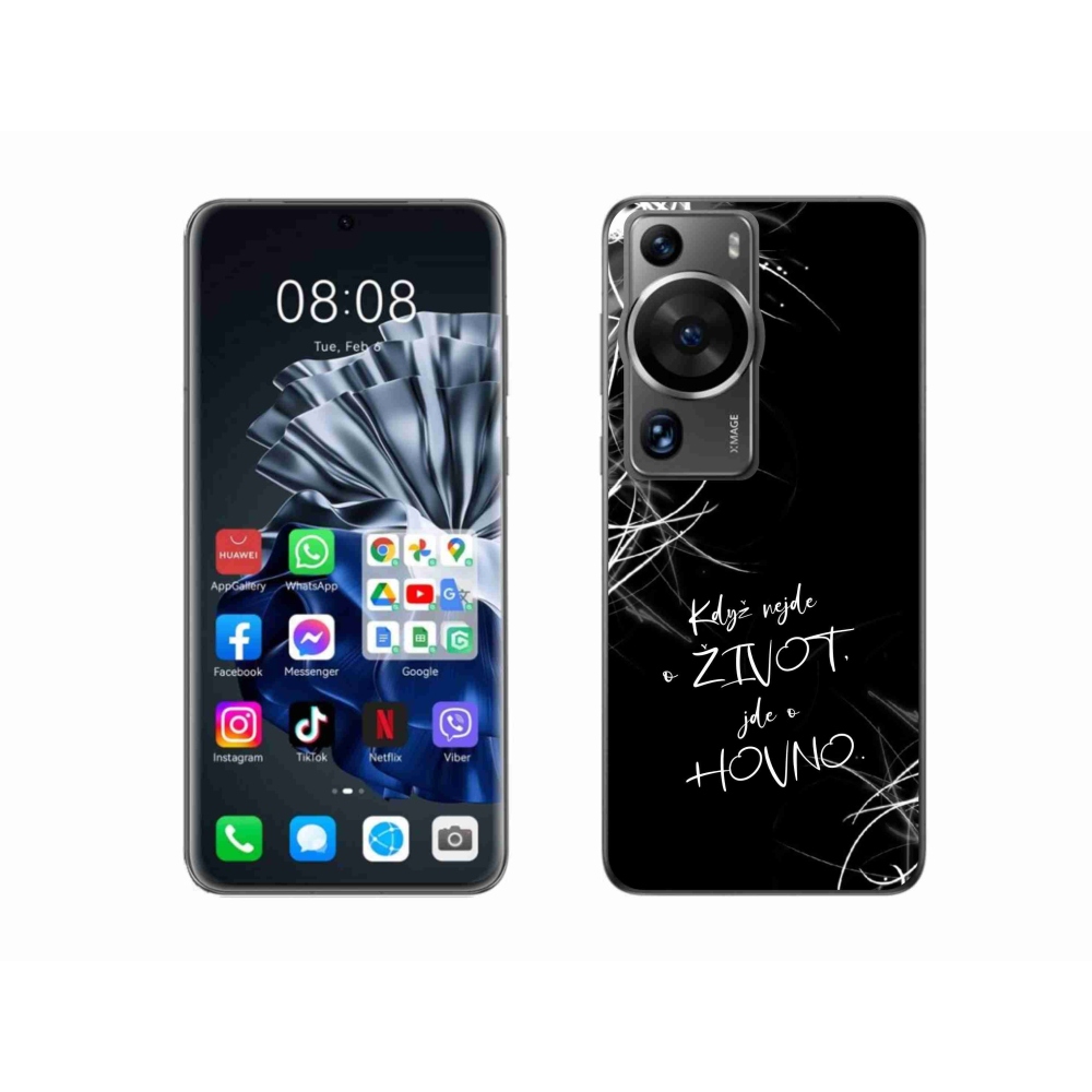 Gelový kryt mmCase na Huawei P60 Pro - vtipný text 16 černé pozadí