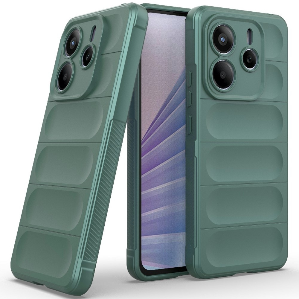 Rugg odolný gelový obal na Xiaomi Redmi Note 14 5G - zelený