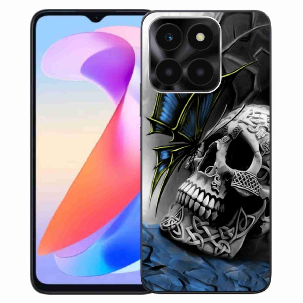 Gelový kryt mmCase na Honor X6a - motýl a lebka