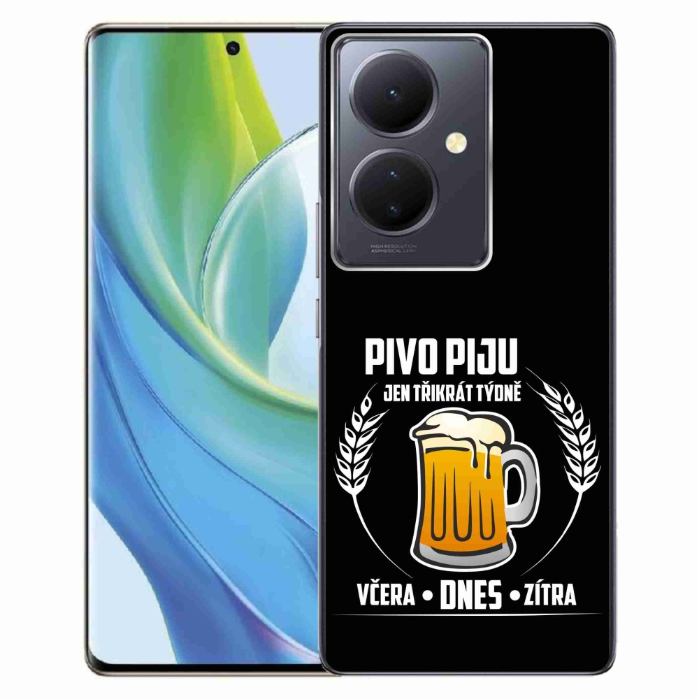Gelový kryt mmCase na Vivo V29 Lite 5G - pivní motiv černé pozadí