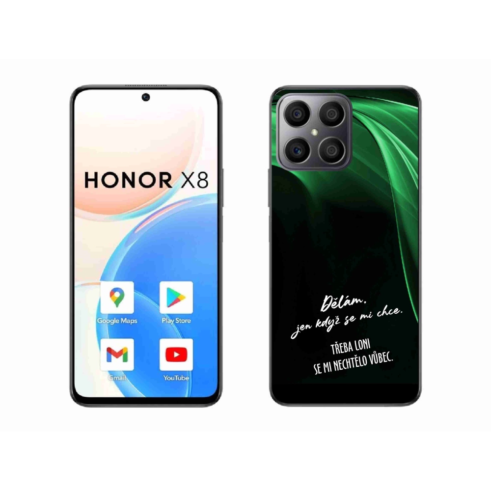 Gelový kryt mmCase na Honor X8 4G - vtipný text 12 černé pozadí