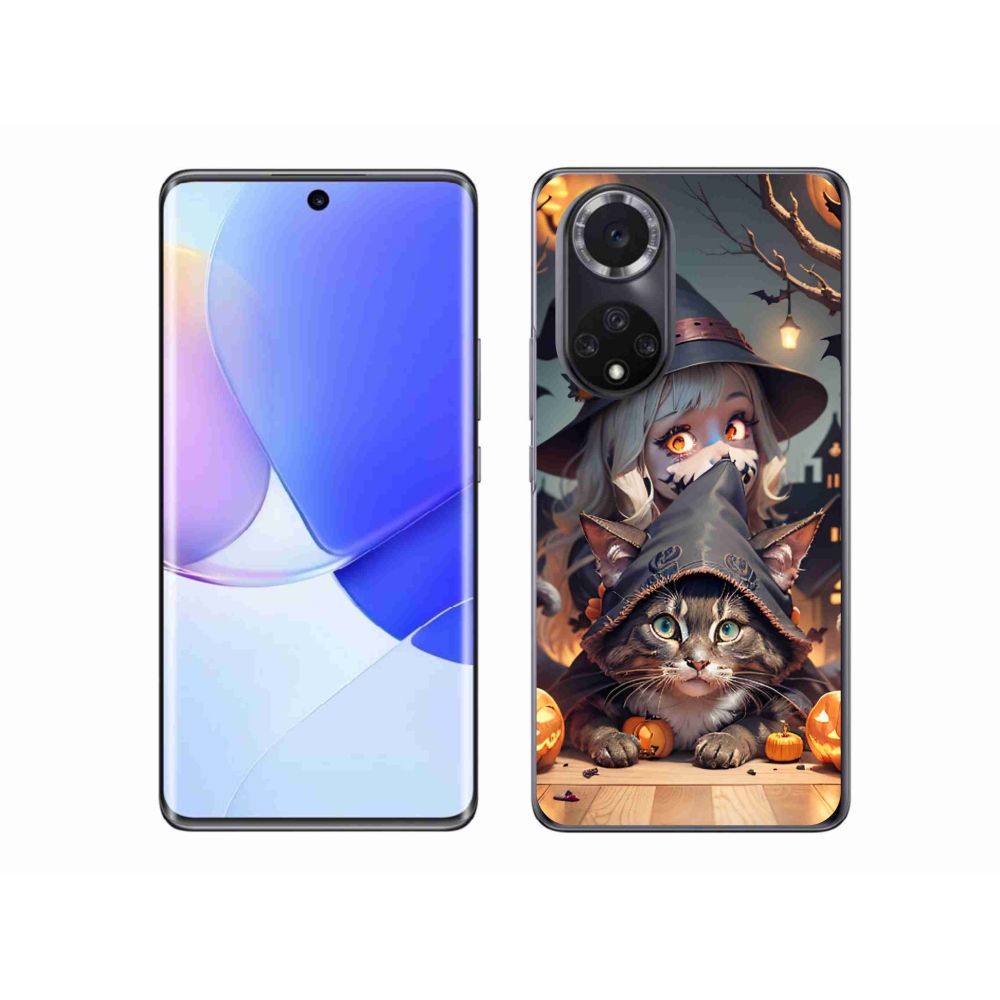 Gelový kryt mmCase na Honor 50 - čarodějnice s kočkou