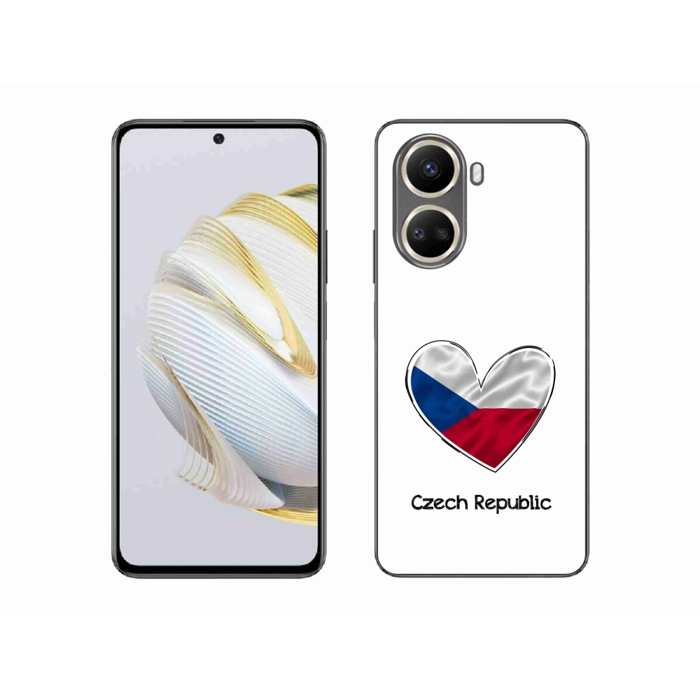 Gelový kryt mmCase na Huawei Nova 10 SE - vlajka srdce bílé pozadí