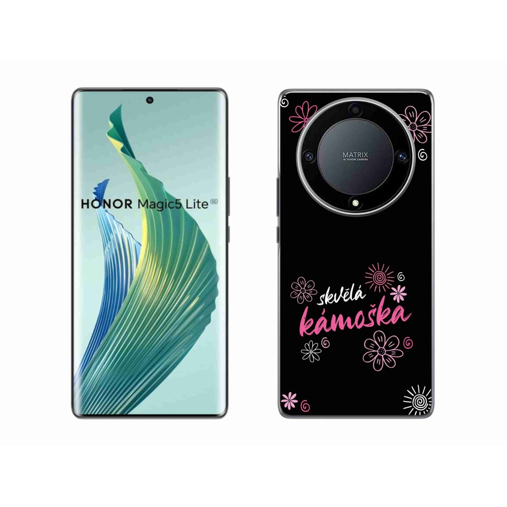 Gelový kryt mmCase na Honor Magic 5 Lite 5G - skvělá kámoška černé pozadí