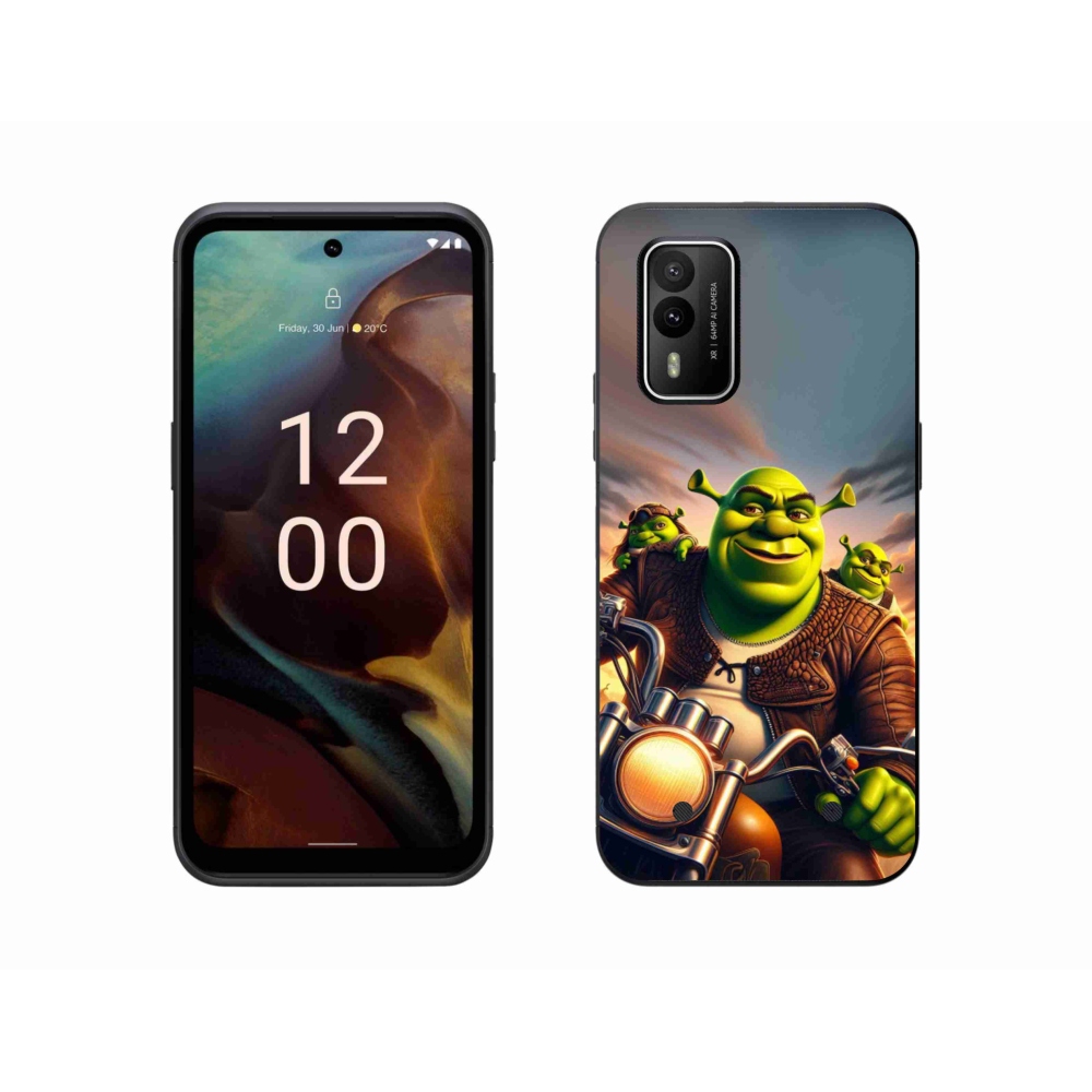 Gelový kryt mmCase na Nokia XR21 - shrek na motorce