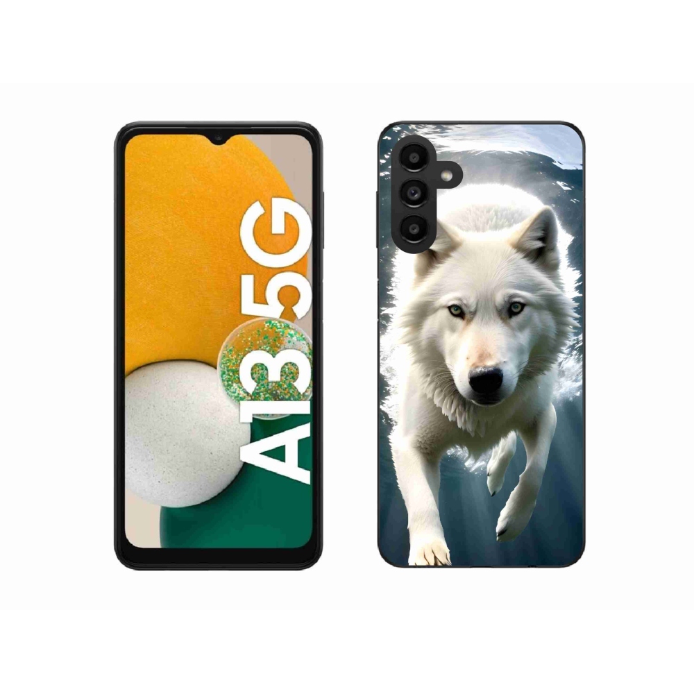 Gelový kryt mmCase na Samsung Galaxy A13 5G - bílý vlk