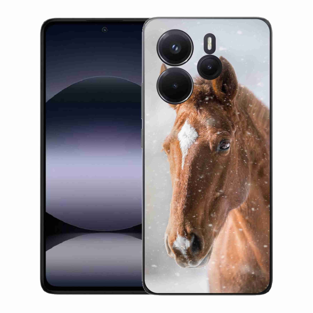 Gelový kryt mmCase na Xiaomi Redmi Note 14 - hnědý kůň 2