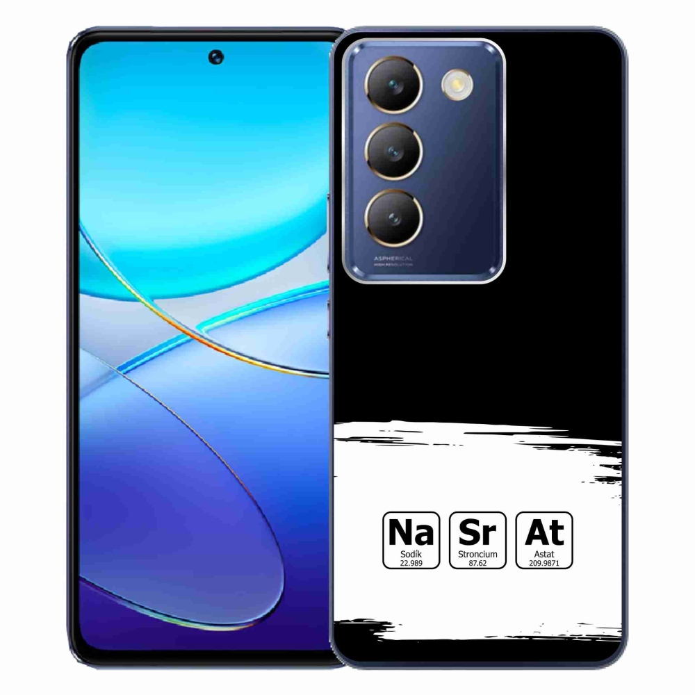 Gelový kryt mmCase na Vivo V40 SE 4G/5G - chemické prvky bíločerné pozadí