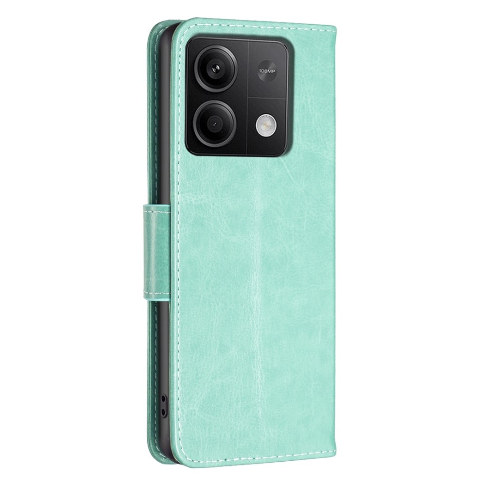 Butterfly knížkové pouzdro na Xiaomi Redmi Note 13 - modrozelené