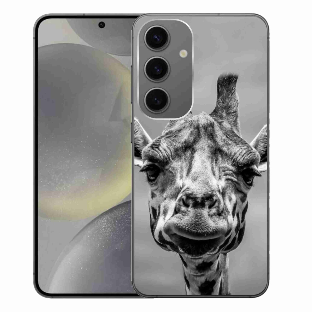 Gelový kryt mmCase na Samsung Galaxy S24+ - černobílá žirafa