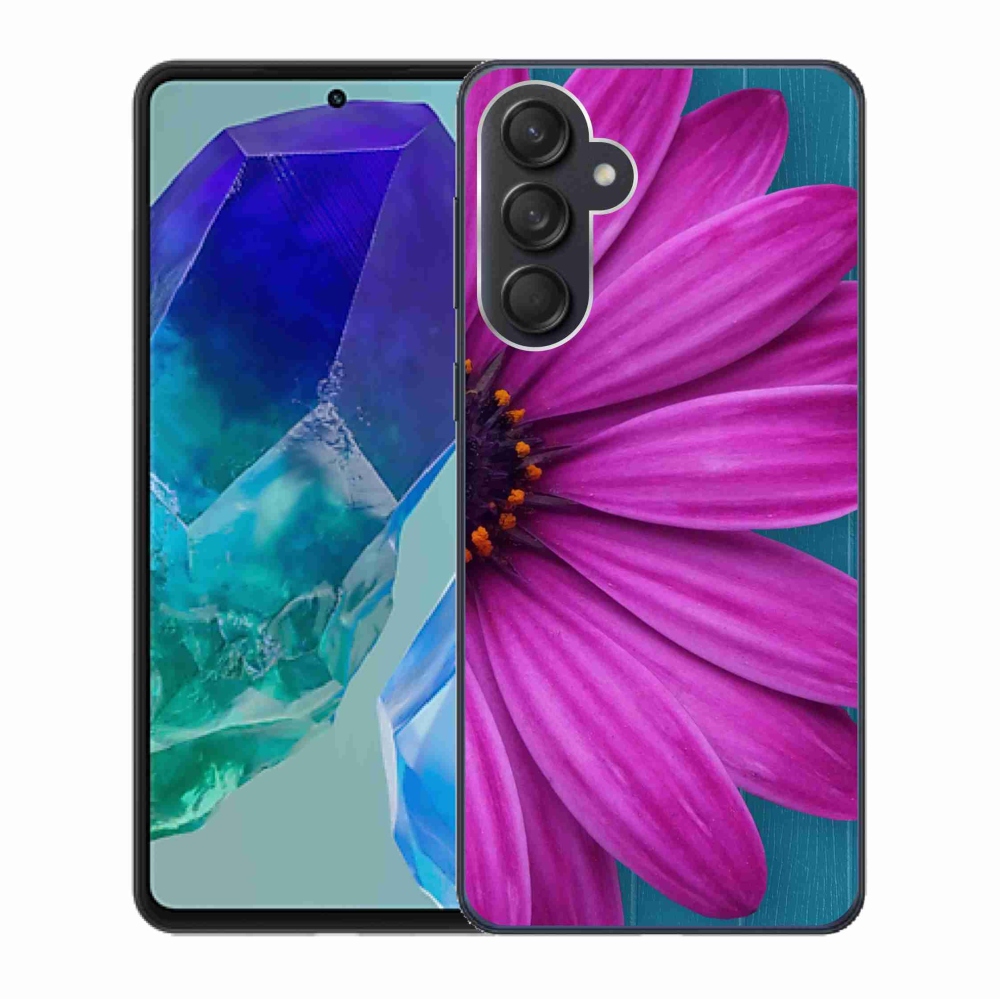 Gelový obal mmCase na Samsung Galaxy M55 5G - fialová kopretina