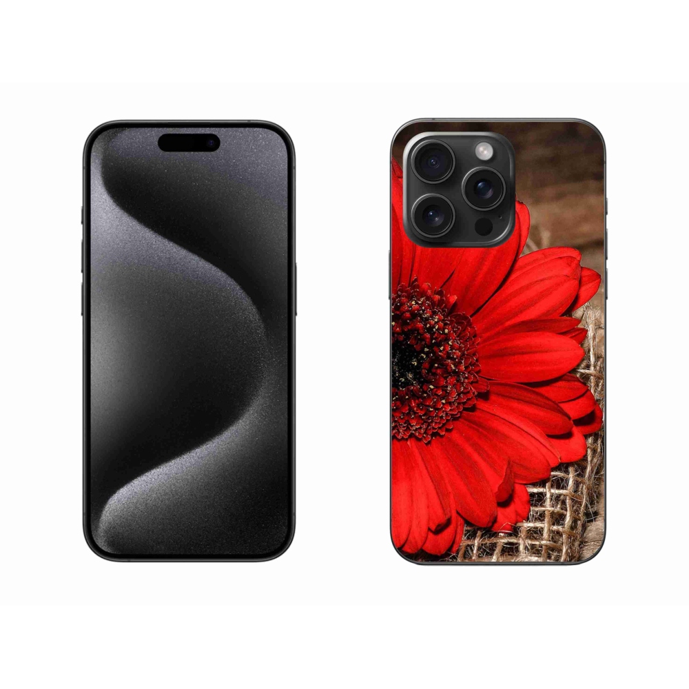 Gelový kryt mmCase na iPhone 15 Pro Max - gerbera