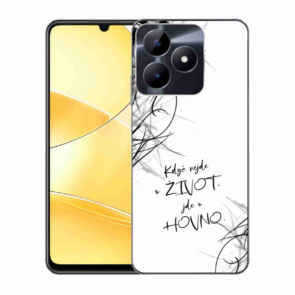 Gelový kryt mmCase na Realme C51/C53 - vtipný text 16 bílé pozadí