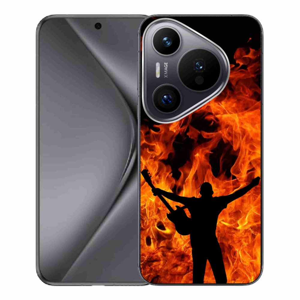 Gelový kryt mmCase na Huawei Pura 70 Pro - muzikant a oheň