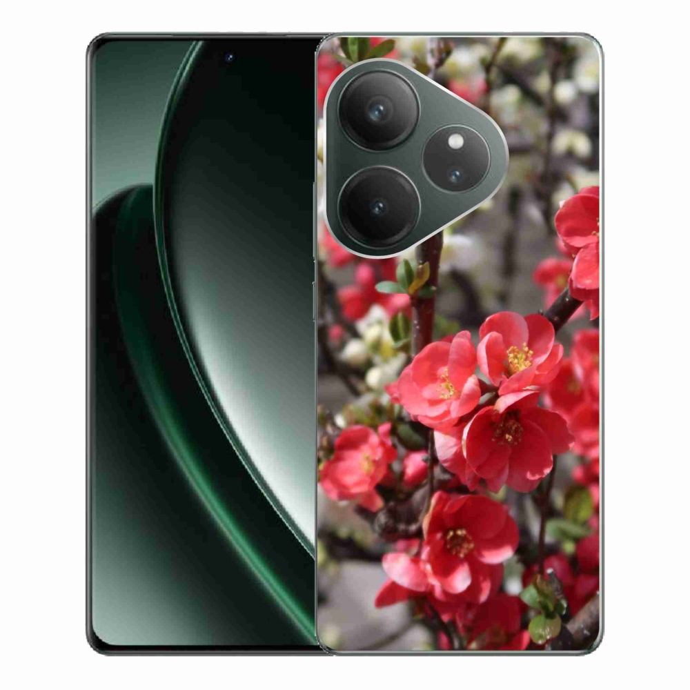 Gelový kryt mmCase na Realme GT 6 5G/GT 6T 5G - červené květy