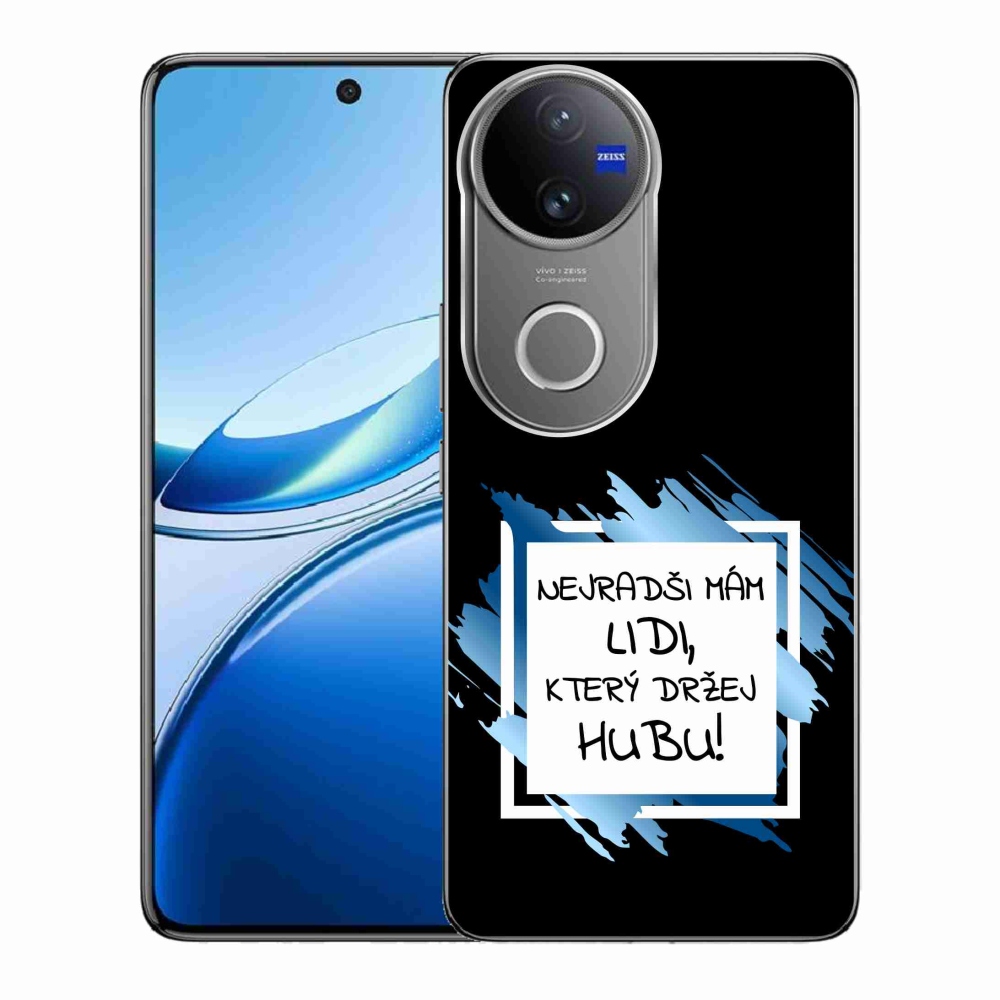 Gelový kryt mmCase na Vivo V50 5G - vtipný text 7 bíločerné pozadí