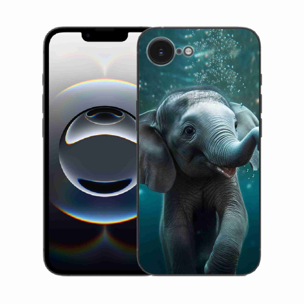 Gelový kryt mmCase na iPhone 16e - slůně pod vodou