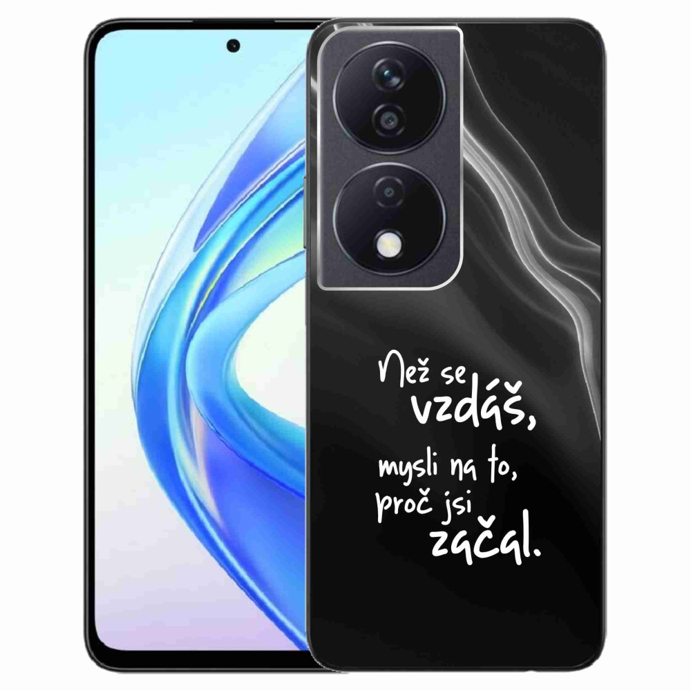 Gelový kryt mmCase na Honor X7b/Honor 90 Smart - citát 2 černé pozadí