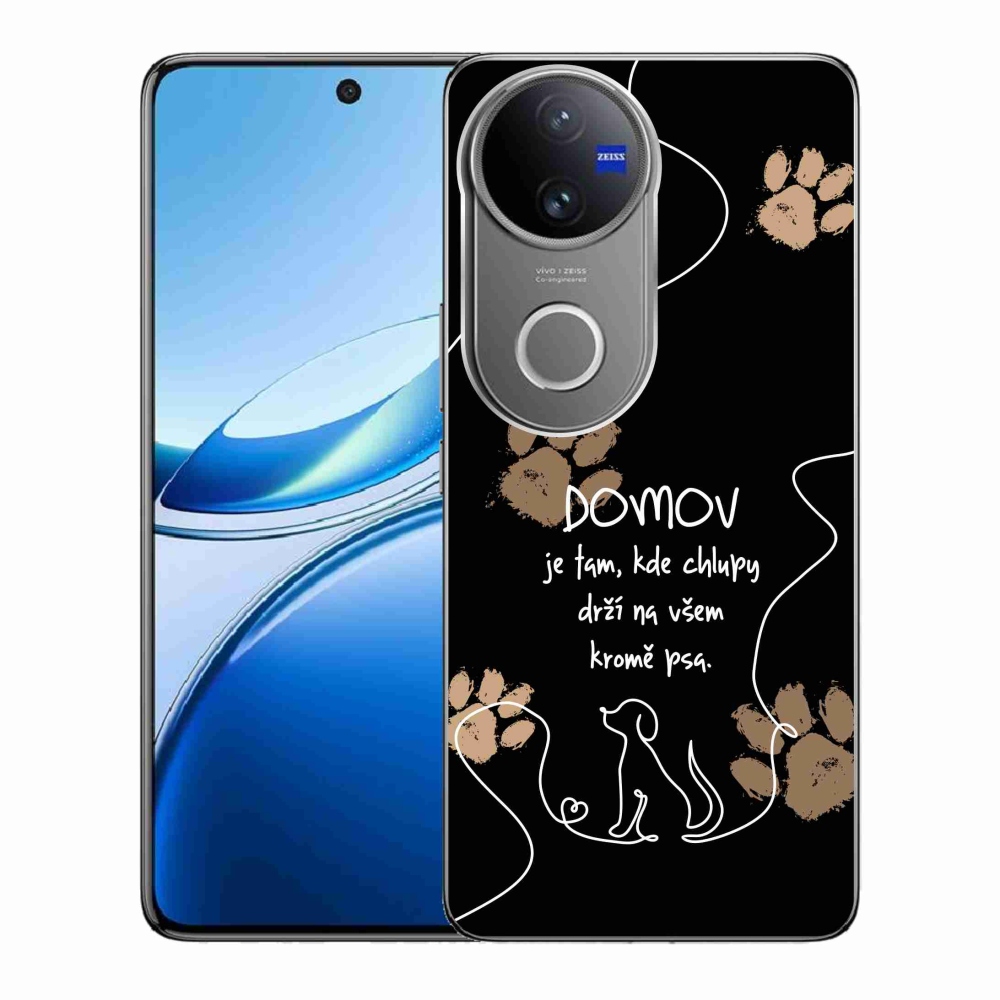 Gelový kryt mmCase na Vivo V50 5G - psí motiv černé pozadí