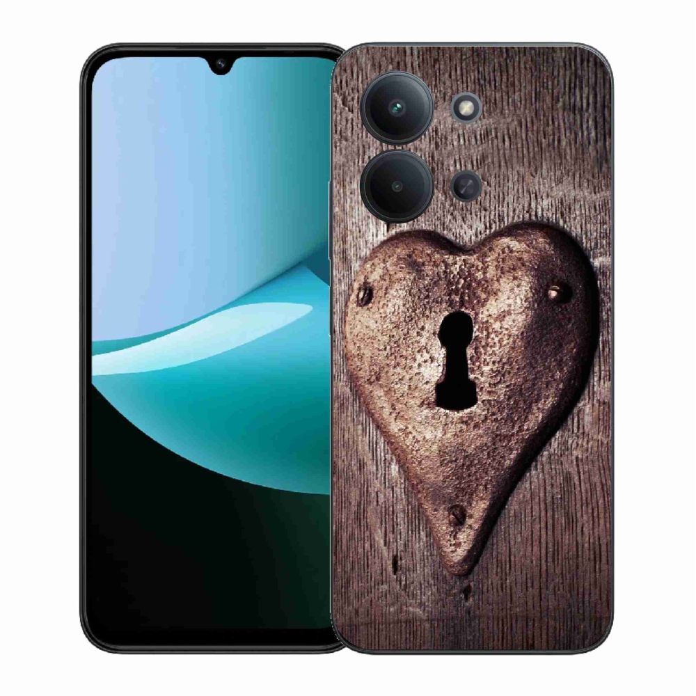 Gelový kryt mmCase na Xiaomi Redmi 15C 4G (171mm)/Poco C85 4G (171mm) - zámek ve tvaru srdce