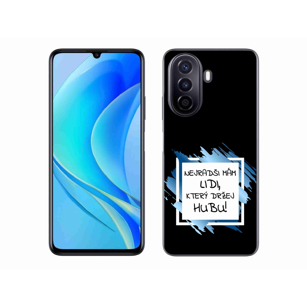 Gelový kryt mmCase na Huawei Nova Y70 - vtipný text 7 bíločerné pozadí