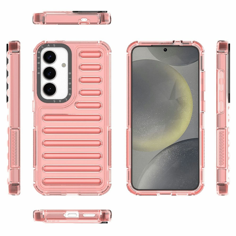 Stripe odolný kryt na Samsung Galaxy S25 - tmavěrůžový