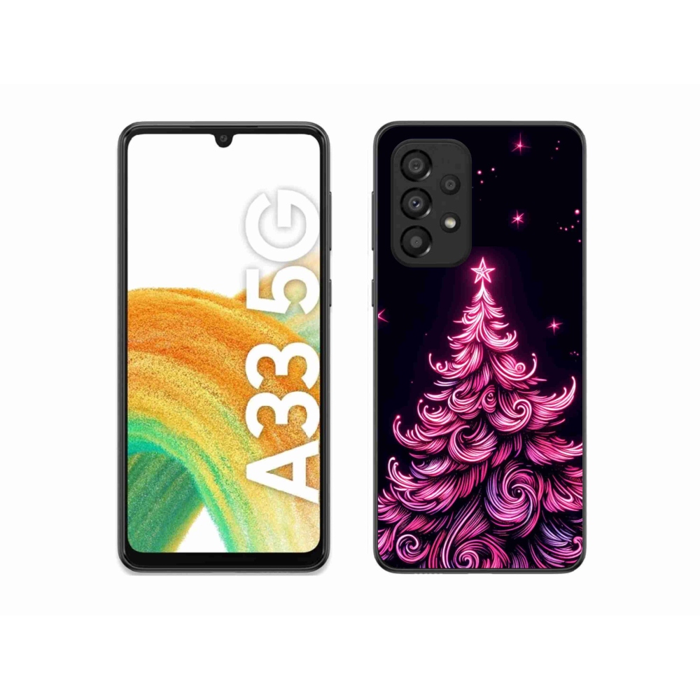 Gelový kryt mmCase na Samsung Galaxy A33 5G - neonový vánoční stromek 2