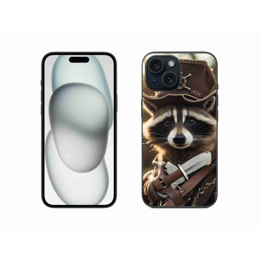 Gelový kryt mmCase na iPhone 15 - mýval v uniformě