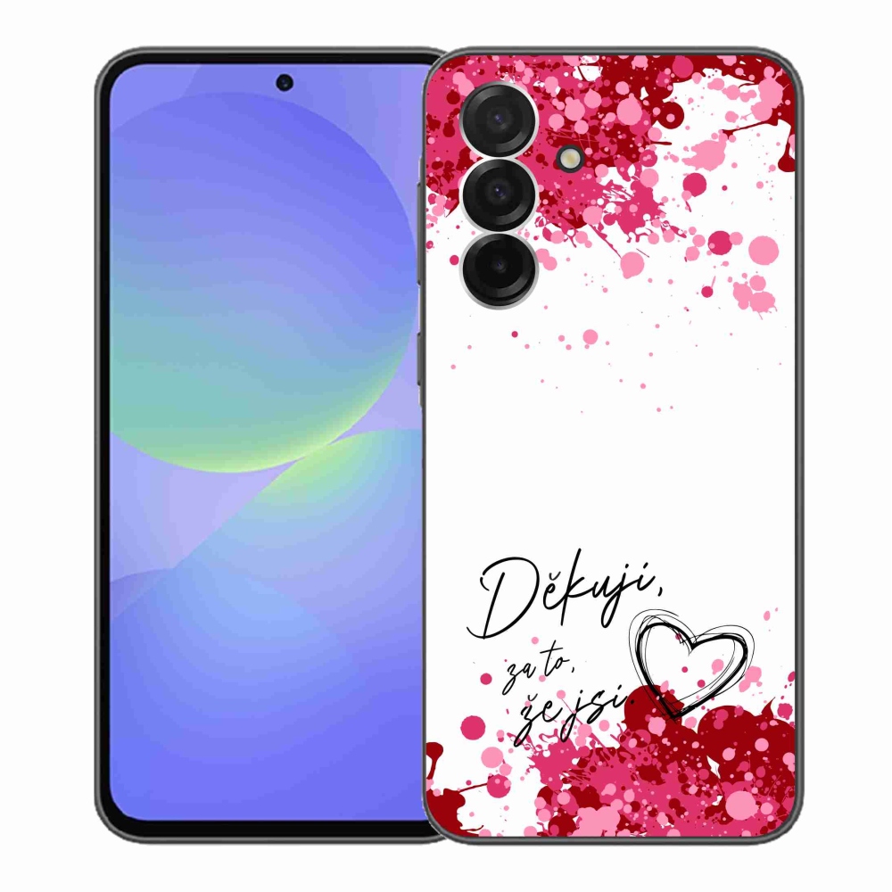 Gelový kryt mmCase na Samsung Galaxy A36 5G - zamilovaný text 2 bílé pozadí