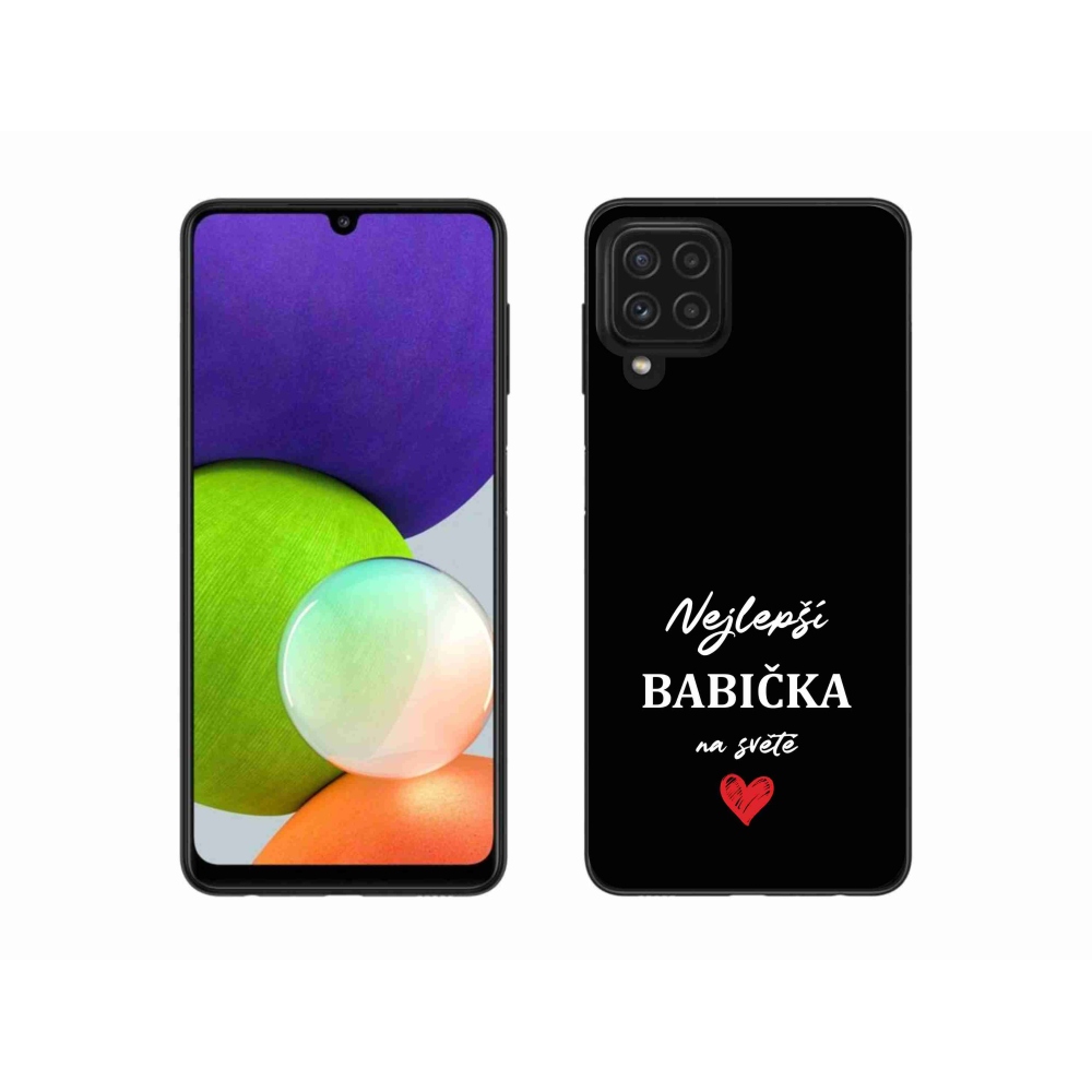 Gelový kryt mmCase na Samsung Galaxy A22 4G - nejlepší babička 1 černé pozadí
