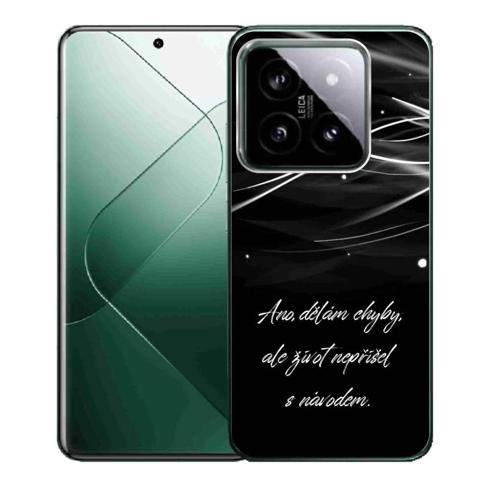 Gelový kryt mmCase na Xiaomi 14 - citát černé pozadí