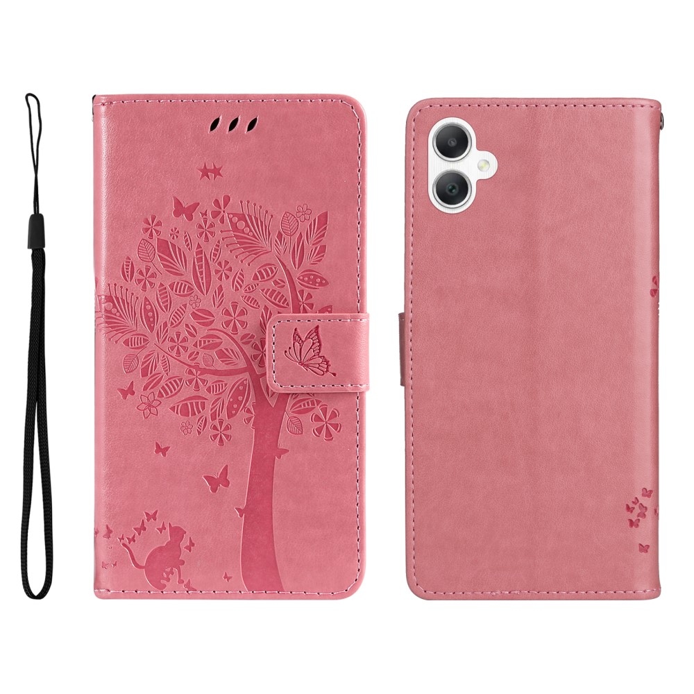 Trees knížkové pouzdro na Samsung Galaxy A06 4G - růžové