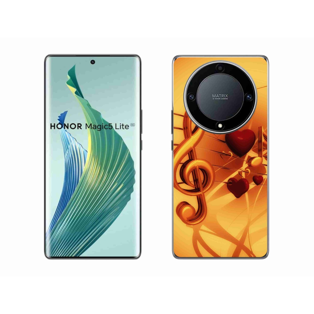 Gelový kryt mmCase na Honor Magic 5 Lite 5G - noty