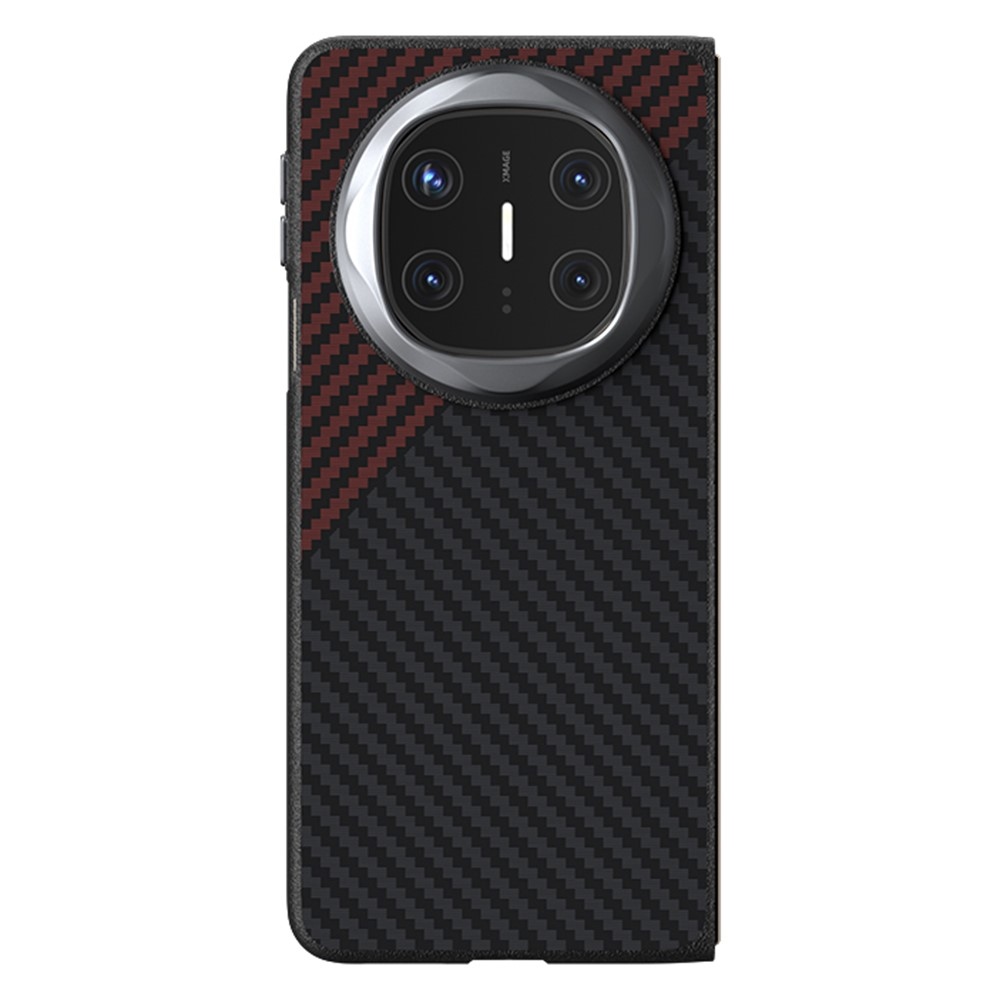 ABEEL Case plastový kryt s umělou kůží na Huawei Mate X6 - černý/červený