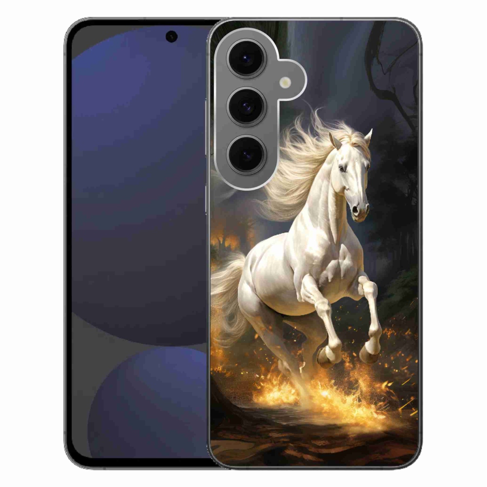 Gelový kryt mmCase na Samsung Galaxy S24 FE - bílý kůň 2