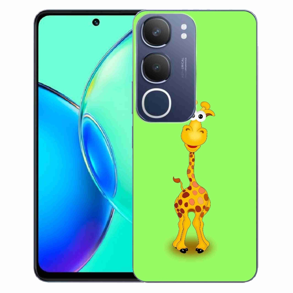 Gelový kryt mmCase na Vivo Y19s - kreslená žirafa
