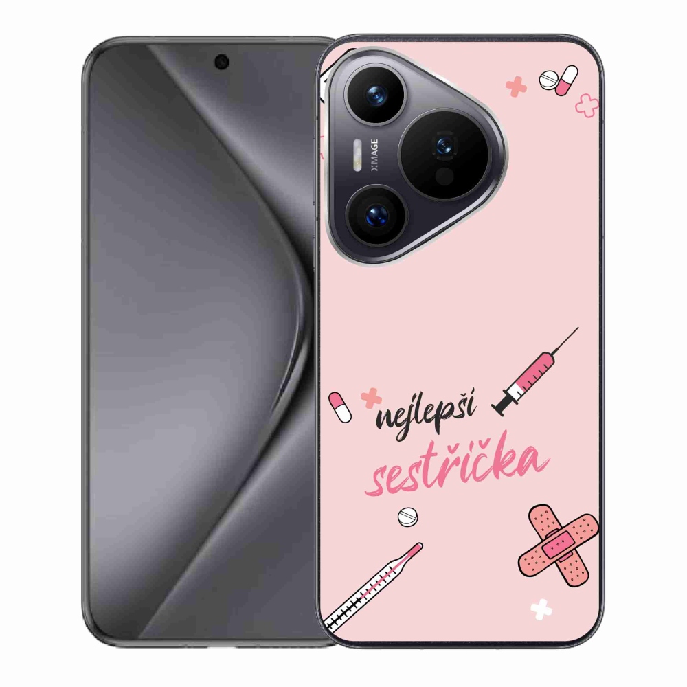Gelový kryt mmCase na Huawei Pura 70 - nejlepší sestřička růžové pozadí