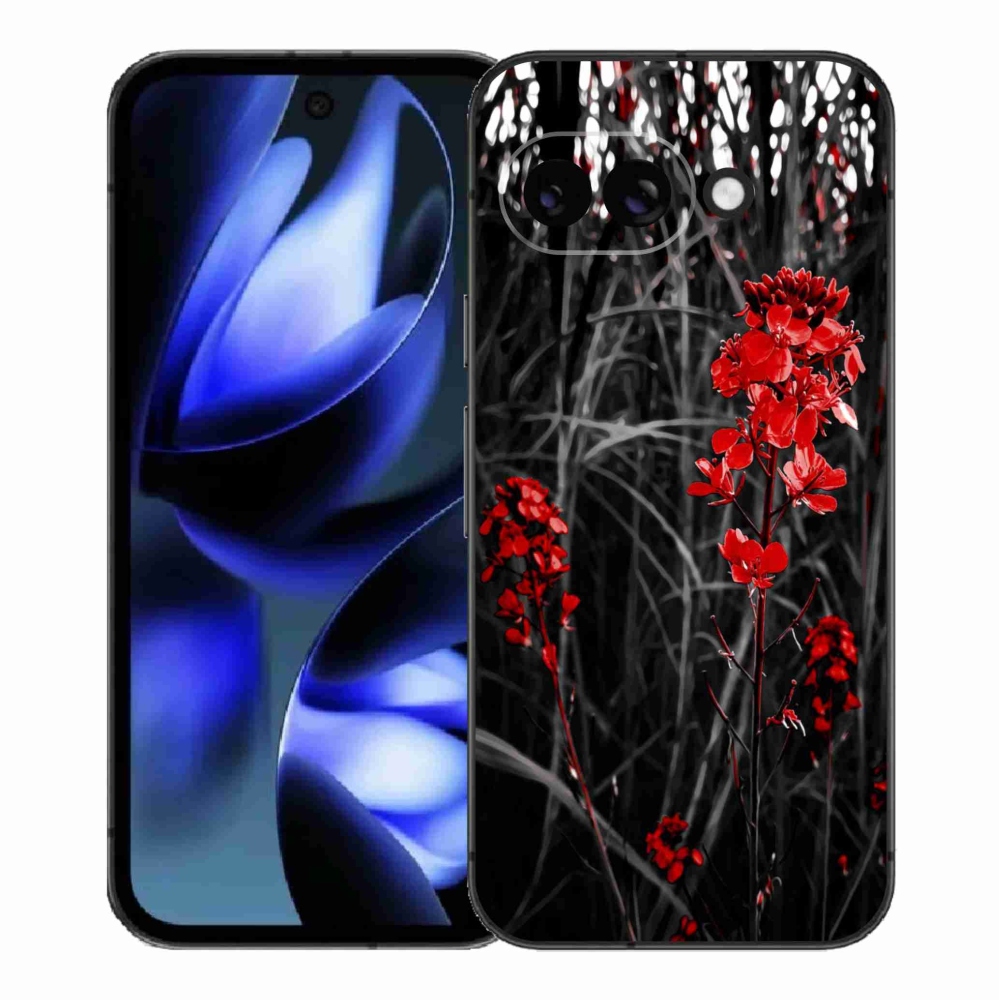 Gelový kryt mmCase na Google Pixel 9a - červená rostlina