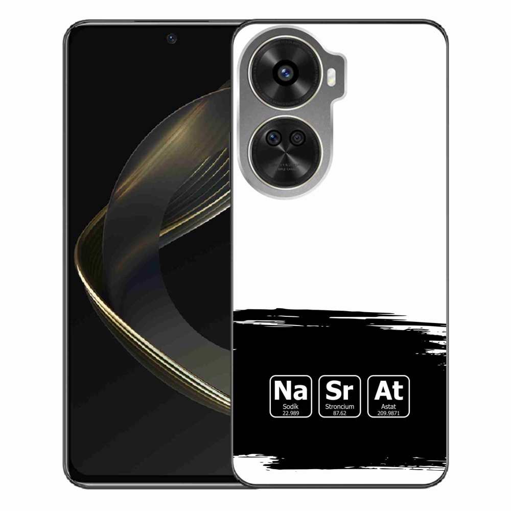 Gelový kryt mmCase na Huawei Nova 12 SE - chemické prvky černobílé pozadí