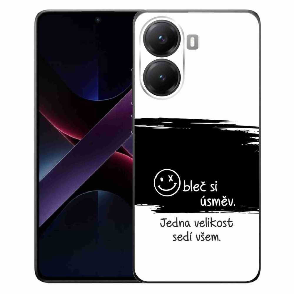Gelový kryt mmCase na Xiaomi Poco X7 Pro 5G - vtipný text 8 černobílé pozadí