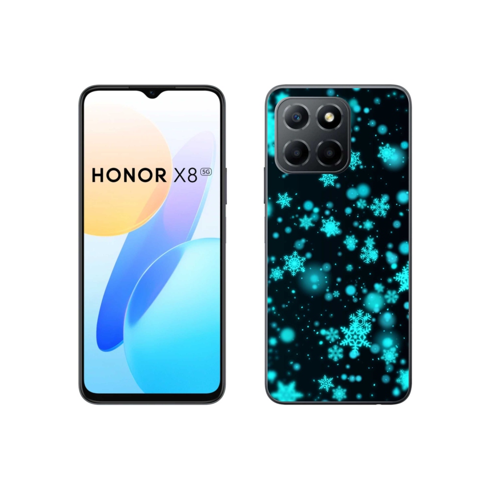 Gelový kryt mmCase na Honor X8 5G/70 Lite 5G - sněhové vločky 1