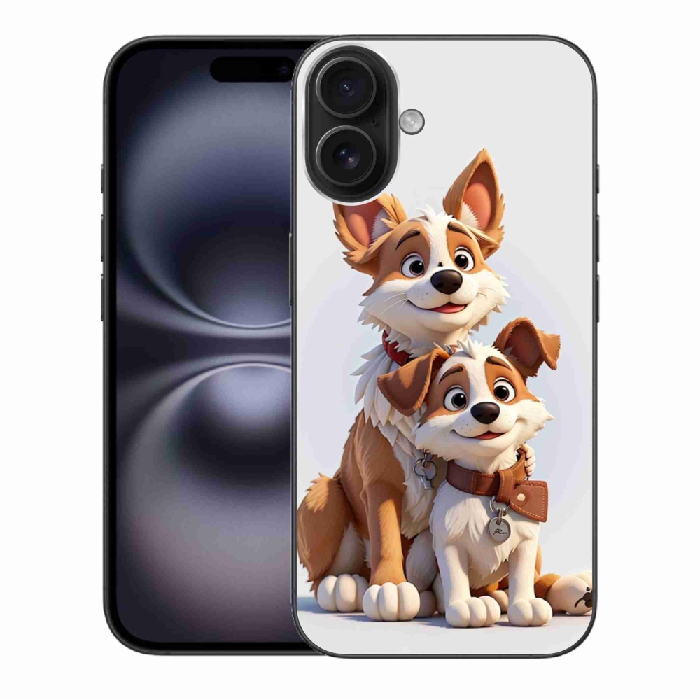 Gelový kryt mmCase na iPhone 16 Plus - kreslení psi