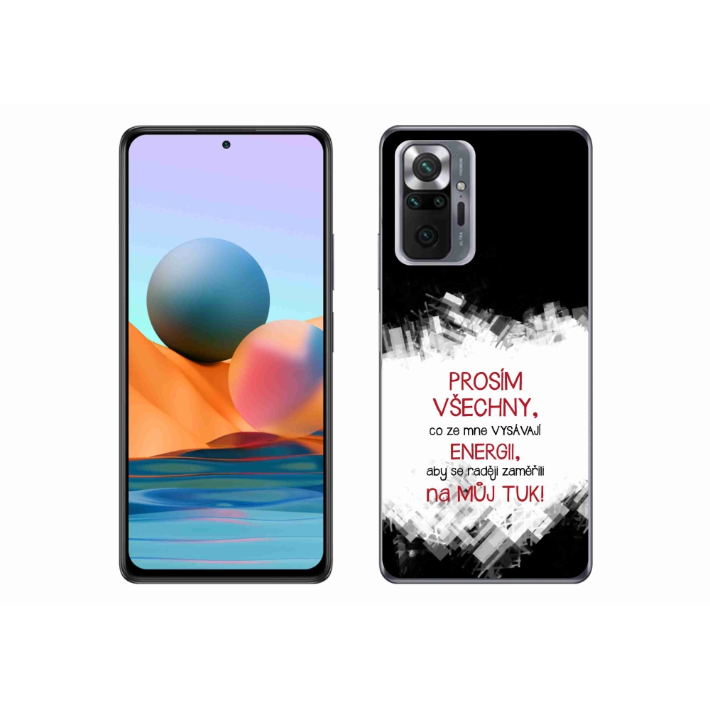 Gelový kryt mmCase na Xiaomi Redmi Note 10 Pro - vtipný text 1 červený