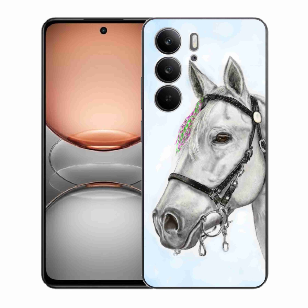 Gelový kryt mmCase na Realme C75 - bílý kůň 1