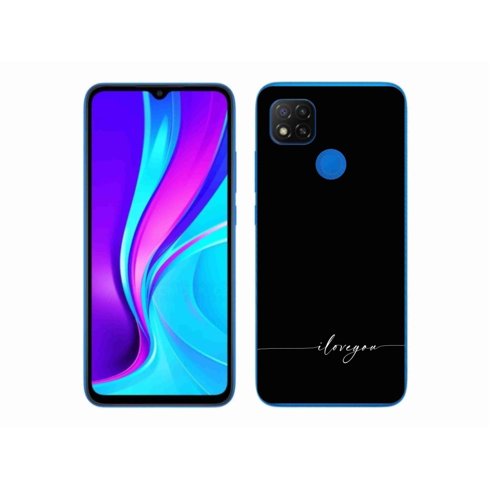 Gelový kryt mmCase na Xiaomi Redmi 9C - I love you černé pozadí