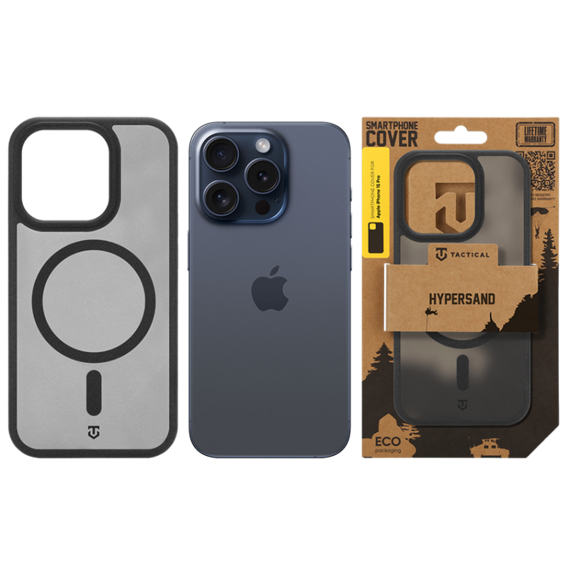 Tactical MagForce Hypersand Kryt pro Apple iPhone 15 Pro Asphalt