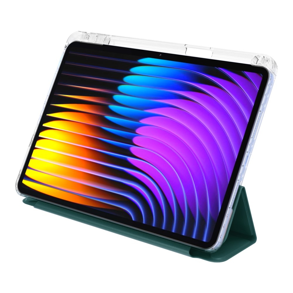 Origami chytré polohovací pouzdro na tablet Xiaomi Pad 7/7 Pro - tmavězelené