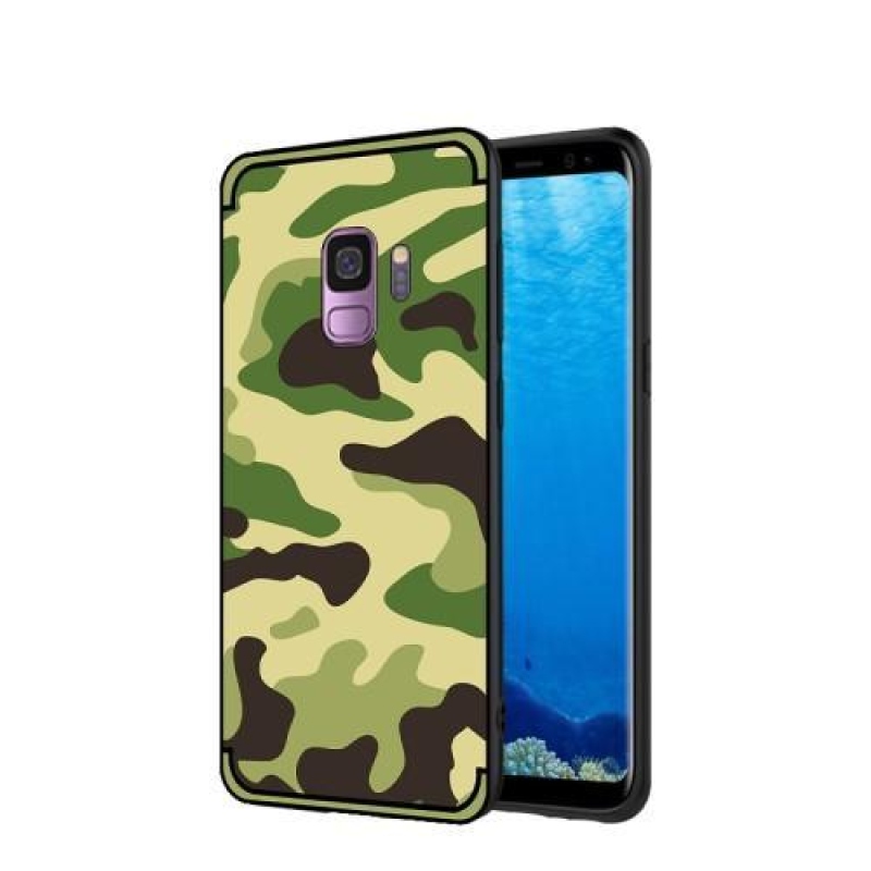 Camouflage hybridní odolný obal na Samsung Galaxy S9 - světlezelený
