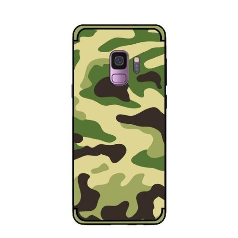 Camouflage hybridní odolný obal na Samsung Galaxy S9 - světlezelený